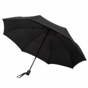 Складной зонт Wood classic с прямой ручкой, черный