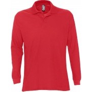 Рубашка поло мужская с длинным рукавом STAR 170, красная
