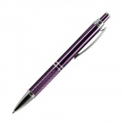Шариковая ручка, Crocus, корпус- алюминий,покрытие фиолетовый,отделка-гравировка, хром.детали,