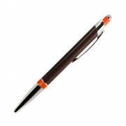 Шариковая ручка, Bali, корпус-алюминий, покрытие коричневый/оранжевый, отделка - хром. детали