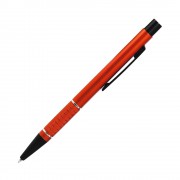 Шариковая ручка, Etna, нажимной мех-м,корпус-алюминий,оранжевый,матовый/отд-гравир-ка, хром.кольцо, детали с черным покрытием