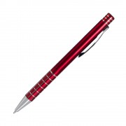 Шариковая ручка, Scotland, нажимной мех-м,корпус-алюминий, красный, матовый/отд-гравировка хром.клетка