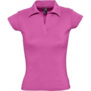 Рубашка поло женская без пуговиц PRETTY 220, ярко-розовая