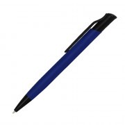 Шариковая ручка, Grunge, нажимной мех-м,корпус-алюминий, матовый, под лазерную гравировку, отд.-детали с черным покрытием, синий