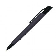 Шариковая ручка, Grunge, нажимной мех-м,корпус-алюминий, матовый, под лазерную гравировку, отд.-детали с черным покрытием, темно-серый