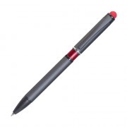 Шариковая ручка, IP Chameleon, цвет.база под лазерную гравировку, нажимной. мех-м, корпус-металл.,красный, на тон темнее, сил. стилус