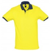 Рубашка поло Prince 190, лимонная с темно-синим