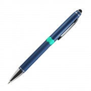 Шариковая ручка, Ocean, поворотный мех-м,алюминий, покрытие синий матовый, гравировка, аква