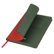 Ежедневник недатированный, Portobello Trend, River side, 145х210, 256 стр, красный/зеленый, срез т.-зел