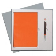 Подарочный набор Portobello/Sky оранжевый-коричневый (Ежедневник недат А5, Ручка)