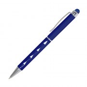 Шариковая ручка, Crystal, поворотный мех-м,корпус-алюминий, с гранями, под лазер.гравировку, отд.-хром., силикон.стилус, синий